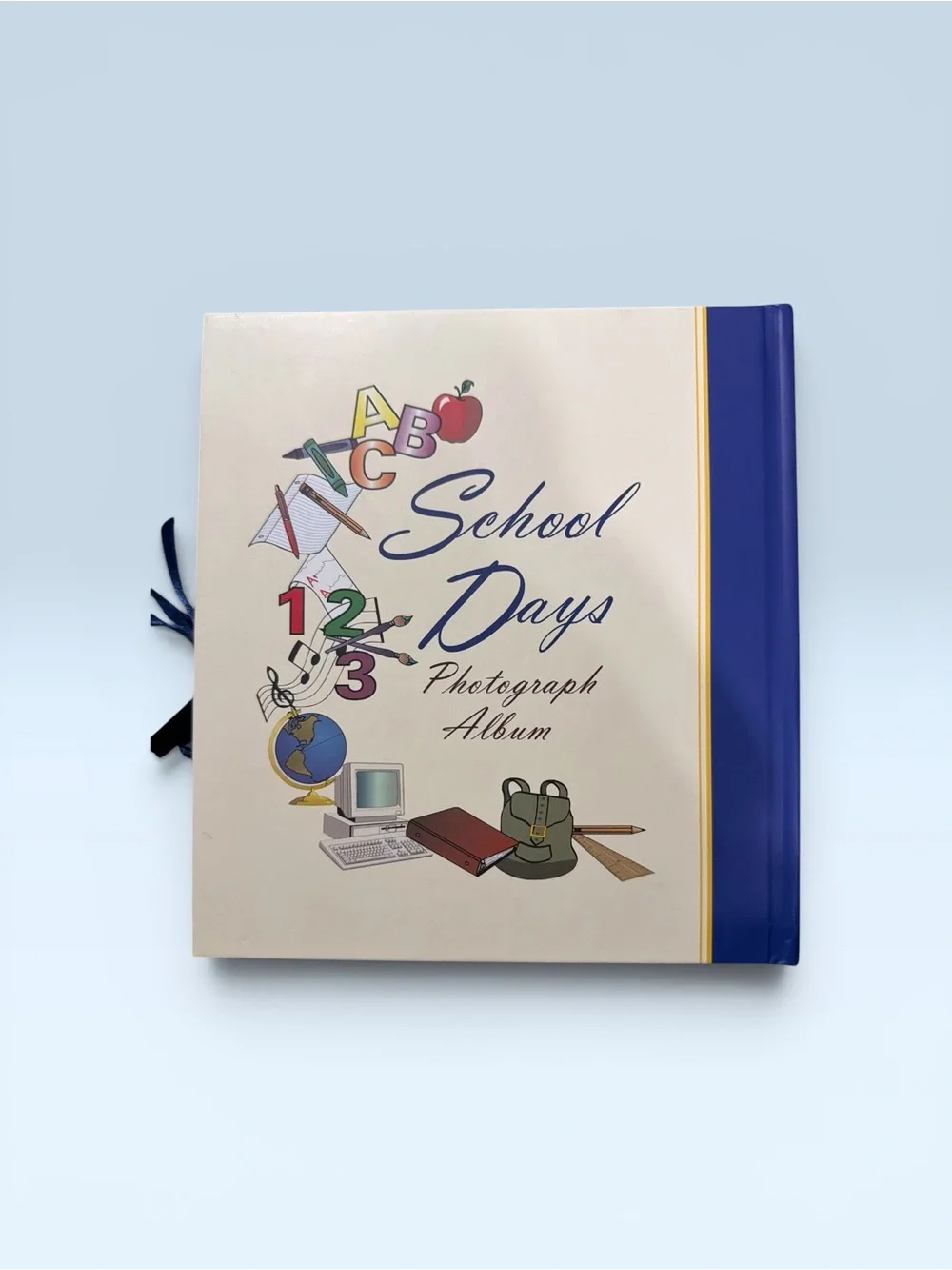 School Days Photograph Album - Cream & Blue